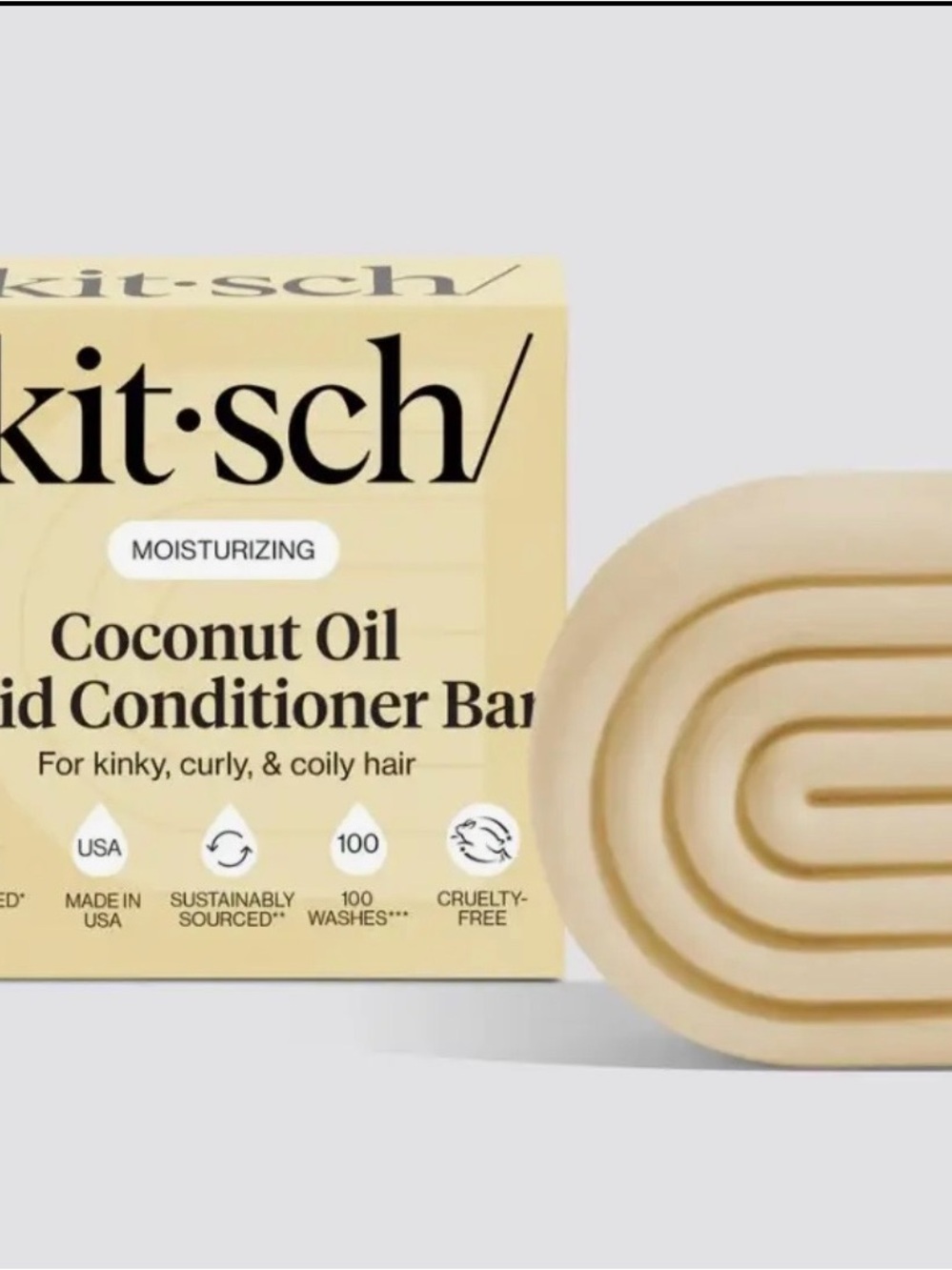 Kitsch Coconut Oil Solid Conditioner Bar – Cream